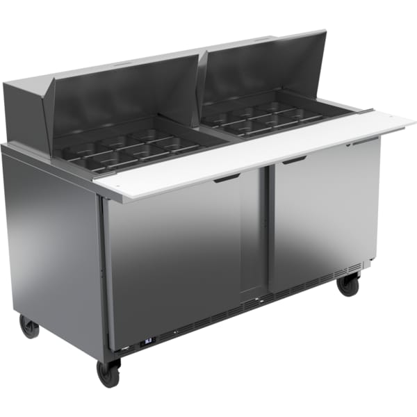 Refrigerated Sandwich Prep Table, Mega Top, 2 Door, 17.1 cu. Ft, 115 Volt